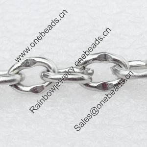 Iron Jewelry Chains, Lead-free Link's size:10.6x7.3mm, thickness:2mm, Sold by Group