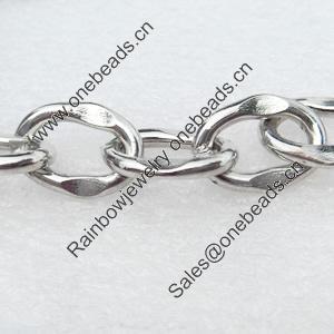 Iron Jewelry Chains, Lead-free Link's size:16x11.1mm, thickness:3mm, Sold by Group
