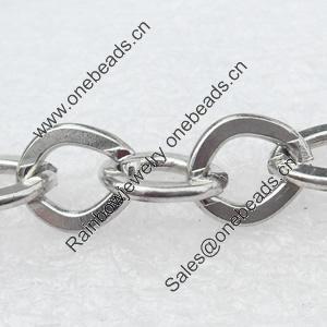 Iron Jewelry Chains, Lead-free Link's size:8x9mm, thickness:2mm, Sold by Group