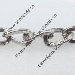Iron Jewelry Chains, Lead-free Link's size:14.9x9.1mm, thickness:2mm, Sold by Group