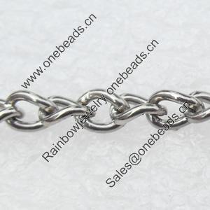 Iron Jewelry Chains, Lead-free Link's size:4.6x3.4mm, thickness:1mm, Sold by Group
