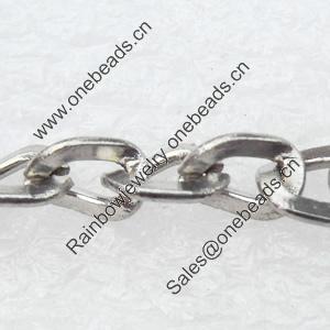Iron Jewelry Chains, Lead-free Link's size:6.4x4.7mm, thickness:1mm, Sold by Group