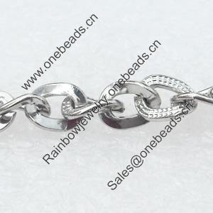 Iron Jewelry Chains, Lead-free Link's size:6.5x4.9mm, thickness:1mm, Sold by Group