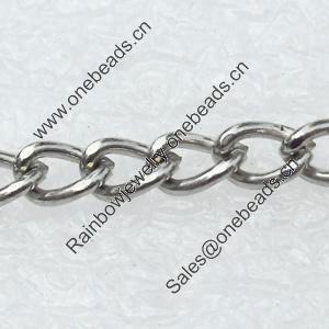 Iron Jewelry Chains, Lead-free Link's size:4.7x3.1mm, thickness:1mm, Sold by Group