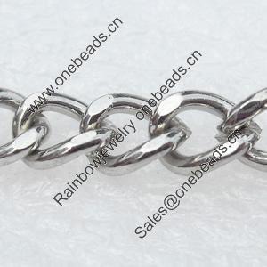 Iron Jewelry Chains, Lead-free Link's size:7.7x5.8mm, thickness:1mm, Sold by Group