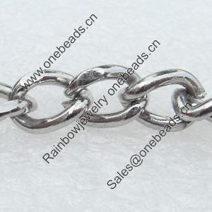 Iron Jewelry Chains, Lead-free Link's size:8.6x6.1mm, thickness:1mm, Sold by Group