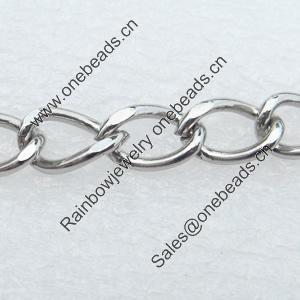 Iron Jewelry Chains, Lead-free Link's size:11.2x7.4mm, thickness:1.5mm, Sold by Group