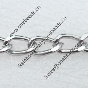 Iron Jewelry Chains, Lead-free Link's size:11.8x8.3mm, thickness:2mm, Sold by Group