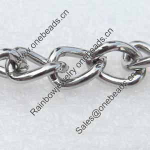 Iron Jewelry Chains, Lead-free Link's size:10.7x8mm, thickness:2mm, Sold by Group