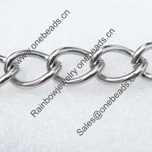 Iron Jewelry Chains, Lead-free Link's size:15.1x11mm, thickness:2mm, Sold by Group