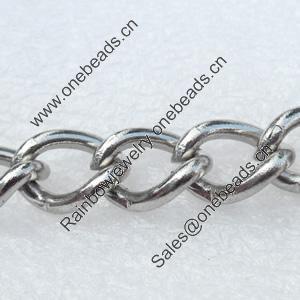 Iron Jewelry Chains, Lead-free Link's size:13.8x10mm, thickness:2mm, Sold by Group