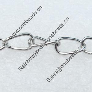 Iron Jewelry Chains, Lead-free Link's size:10.2x6mm, thickness:0.5mm, Sold by Group