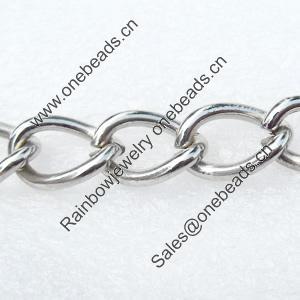 Iron Jewelry Chains, Lead-free Link's size:16x10.8mm, thickness:2mm, Sold by Group