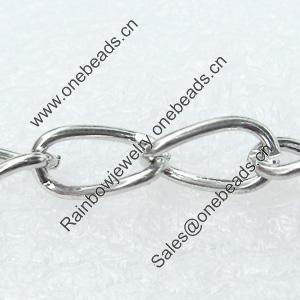 Iron Jewelry Chains, Lead-free Link's size:10.5x6mm, thickness:1mm, Sold by Group