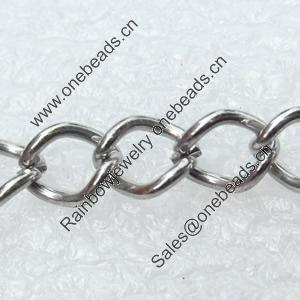Iron Jewelry Chains, Lead-free Link's size:6.9x5.4mm, thickness:1mm, Sold by Group