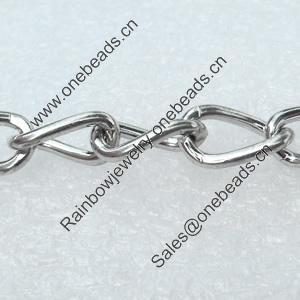 Iron Jewelry Chains, Lead-free Link's size:11.4x6.2mm, thickness:1.5mm, Sold by Group