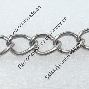Iron Jewelry Chains, Lead-free Link's size:10.9x8mm, thickness:1.5mm, Sold by Group