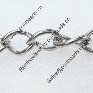 Iron Jewelry Chains, Lead-free Link's size:13.7x9.8mm, thickness:2mm, Sold by Group