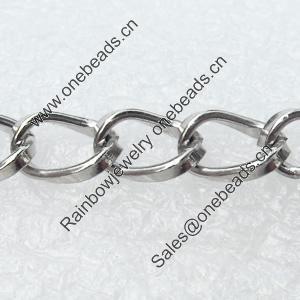 Iron Jewelry Chains, Lead-free Link's size:8.4x5.3mm, thickness:1.5mm, Sold by Group