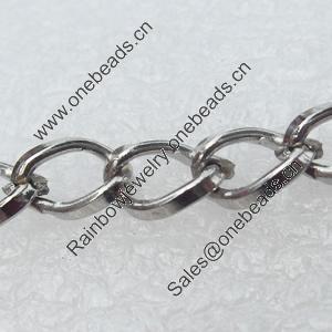 Iron Jewelry Chains, Lead-free Link's size:8.3x5.4mm, thickness:2mm, Sold by Group