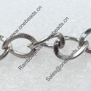 Iron Jewelry Chains, Lead-free Link's size:10x7.5mm, thickness:1.5mm, Sold by Group