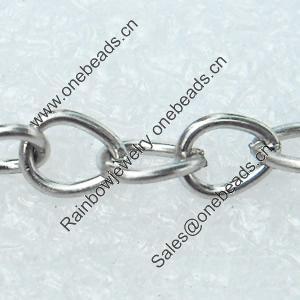 Iron Jewelry Chains, Lead-free Link's size:4x5.5mm, thickness:0.5mm, Sold by Group