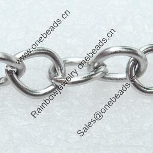 Iron Jewelry Chains, Lead-free Link's size:7x9mm, thickness:1mm, Sold by Group