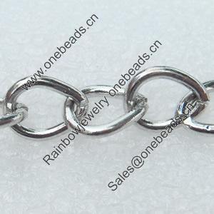 Iron Jewelry Chains, Lead-free Link's size:12x9mm, thickness:2mm, Sold by Group