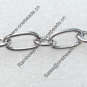 Iron Jewelry Chains, Lead-free Link's size:6x12mm,6x7mm, thickness:1.5mm,1.2mm, Sold by Group