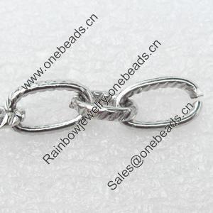 Iron Jewelry Chains, Lead-free Link's size:13.5x8mm,7x10mm, thickness:2mm, Sold by Group