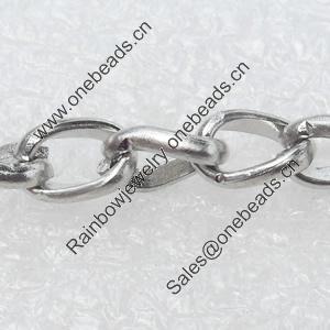 Iron Jewelry Chains, Lead-free Link's size:5x7mm, thickness:1.5mm, Sold by Group