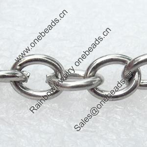 Iron Jewelry Chains, Lead-free Link's size:8.5x6.8mm, thickness:1mm, Sold by Group