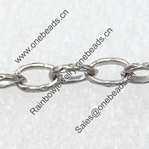 Iron Jewelry Chains, Lead-free Link's size:4.9x3.2mm, thickness:1mm, Sold by Group