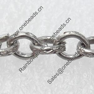 Iron Jewelry Chains, Lead-free Link's size:5.3x4.4mm, thickness:1mm, Sold by Group