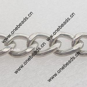 Iron Jewelry Chains, Lead-free Link's size:10.8x7.9mm, thickness:1.5mm, Sold by Group 