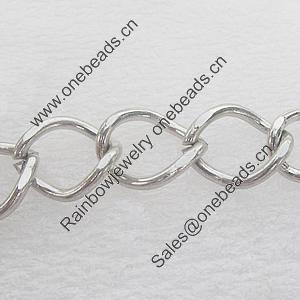 Iron Jewelry Chains, Lead-free Link's size:14.6x10.6mm, thickness:1.5mm, Sold by Group 