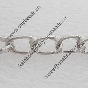 Iron Jewelry Chains, Lead-free Link's size:10.7x5.9mm, thickness:1.8mm, Sold by Group 