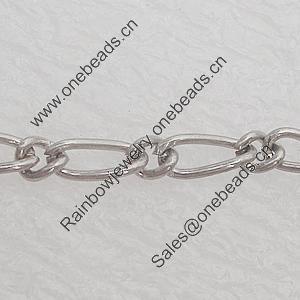 Iron Jewelry Chains, Lead-free Link's size:6x2.5mm, thickness:0.2mm, Sold by Group 