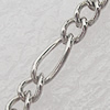 Iron Jewelry Chains, Lead-free Link's size:2.5x6mm 2.5x3.5mm, thickness:0.2mm, Sold by Group 