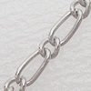 Iron Jewelry Chains, Lead-free Link's size:3.5x7.5mm 3.5x4mm, thickness:0.5mm, Sold by Group 