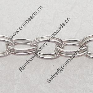 Iron Jewelry Chains, Lead-free Link's size:4.5x6.8mm, thickness:0.5mm, Sold by Group 