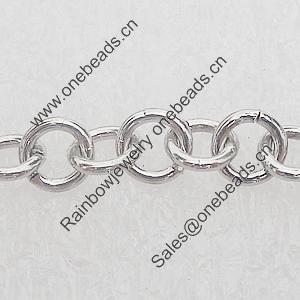 Iron Jewelry Chains, Lead-free Link's size:4mm, thickness:0.5mm, Sold by Group 