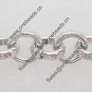 Iron Jewelry Chains, Lead-free Link's size:6.5mm, thickness:1.5mm, Sold by Group 