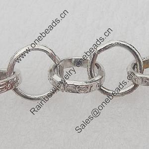 Iron Jewelry Chains, Lead-free Link's size:10.3x10.3mm, thickness:2mm, Sold by Group 