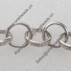 Iron Jewelry Chains, Lead-free Link's size:10.8mm, thickness:2mm, Sold by Group 