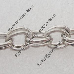 Iron Jewelry Chains, Lead-free Link's size:5x7mm, thickness:0.9mm, Sold by Group 