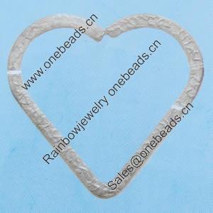 Iron Jumprings, Lead-Free Split, Heart, 32x34mm, Sold by Bag