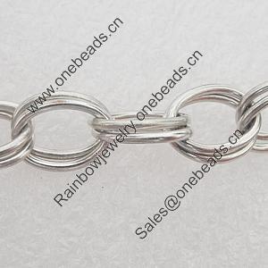 Iron Jewelry Chains, Lead-free Link's size:7.5x10.5mm, thickness:0.9mm, Sold by Group 