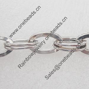 Iron Jewelry Chains, Lead-free Link's size:7.5x11.5mm, thickness:1.5mm, Sold by Group 