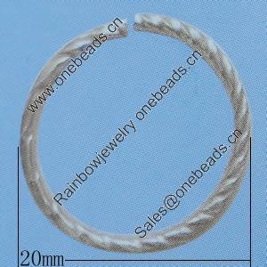 Iron Jumprings, Lead-Free Split, 20mm, Sold by Bag